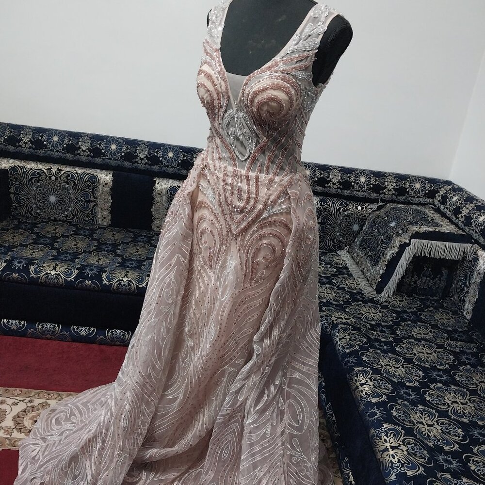 Dubai handcrafted pink dress